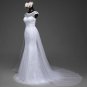 Elegant sexy sleeve Mermaid Wedding dress removable skirt with a train and lace back vestido de noi