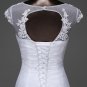 Elegant sexy sleeve Mermaid Wedding dress removable skirt with a train and lace back vestido de noi