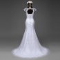 Elegant sexy sleeve Mermaid Wedding dress removable skirt with a train and lace back vestido de noi