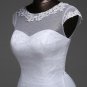 Elegant sexy sleeve Mermaid Wedding dress removable skirt with a train and lace back vestido de noi