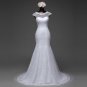 Elegant sexy sleeve Mermaid Wedding dress removable skirt with a train and lace back vestido de noi
