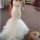 Sweetheart neckline Strapless Tulle with Beaded Waistline Wedding Dress New
