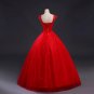 Red V-neck Robes de Mariee Vintage Lace Up Wedding Dresses 2017 Cheap Red Bridal Dress Real Photo