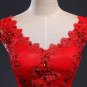 Red V-neck Robes de Mariee Vintage Lace Up Wedding Dresses 2017 Cheap Red Bridal Dress Real Photo