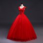 Red V-neck Robes de Mariee Vintage Lace Up Wedding Dresses 2017 Cheap Red Bridal Dress Real Photo