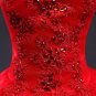 Red V-neck Robes de Mariee Vintage Lace Up Wedding Dresses 2017 Cheap Red Bridal Dress Real Photo