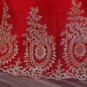 Red lace princess court wedding Dress red flower lace wedding Dress princess flower red golden lace