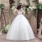 Large Size Vintage Wedding Dress Lace Embroidery Diamond Bride Dress Custom Made Size 009