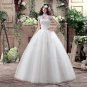 Large Size Vintage Wedding Dress Lace Embroidery Diamond Bride Dress Custom Made Size 009