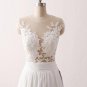 Beach Wedding Dresses 2017 Vestido De Noiva Chiffon Lace Appliqued Sexy Women Bridal Dress with Cap