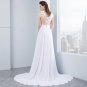 Beach Wedding Dresses 2017 Vestido De Noiva Chiffon Lace Appliqued Sexy Women Bridal Dress with Cap