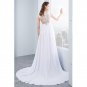Beach Wedding Dresses 2017 Vestido De Noiva Chiffon Lace Appliqued Sexy Women Bridal Dress with Cap