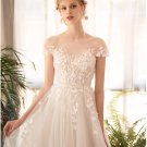 long half sleeve  lace wedding dress high quality bride simple bridal gown real photo wedding-dress 