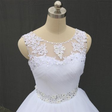 Double Shoulder Lace Up Ball Wedding Dresses 2016 Vintage Plus Size Bridal Dress Wedding Gown FSM-02