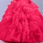 Romantic Red Wedding Dress Sweetheart Organza Pearls Ruched Wedding Dresses Beautiful Party Ball Gow
