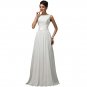 Beach White Wedding Dresses  Chiffon Low back Cheap vestido de noiva lace Long Bridal Wedding Gown 7