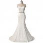 New Elegant White Ivory Lace Wedding Gown Real Satin Mermaid Wedding Dress 2017 Vintage Sash vestido
