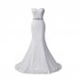 New Elegant White Ivory Lace Wedding Gown Real Satin Mermaid Wedding Dress 2017 Vintage Sash vestido
