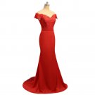 Mermaid V-neck Cap Sleeves Satin Lace Long Cheap Bridesmaid Dresses Under 50 Wedding Party Dresses