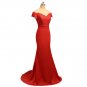 Mermaid V-neck Cap Sleeves Satin Lace Long Cheap Bridesmaid Dresses Under 50 Wedding Party Dresses