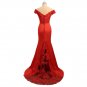 Mermaid V-neck Cap Sleeves Satin Lace Long Cheap Bridesmaid Dresses Under 50 Wedding Party Dresses