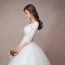 long half sleeve muslim lace wedding dress high quality 2018 bride simple bridal gown real photo wed