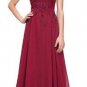 Long Bridesmaid Dresses Grace Karin Sleeveless Chiffon Pink Red Royal Blue Black Wedding Party Dress