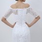 White Vintage Lace Cheap Mermaid Wedding Dresses 2017 Off the Shoulder Half Sleeves Wedding Gowns ve