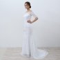 White Vintage Lace Cheap Mermaid Wedding Dresses 2017 Off the Shoulder Half Sleeves Wedding Gowns ve