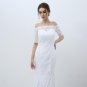 White Vintage Lace Cheap Mermaid Wedding Dresses 2017 Off the Shoulder Half Sleeves Wedding Gowns ve