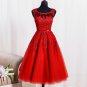 Tulle Lace Appliques Short Cocktail Dresses Zipper Back A-line Formal Wedding Party Dress Pearls Bea