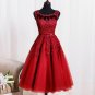 Tulle Lace Appliques Short Cocktail Dresses Zipper Back A-line Formal Wedding Party Dress Pearls Bea