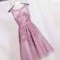 Tulle Lace Appliques Short Cocktail Dresses Zipper Back A-line Formal Wedding Party Dress Pearls Bea