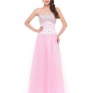 Free Shipping Blue White Pink Bridesmaid Dresses Crystal Tulle Party Dress for Wedding Junior Ball G