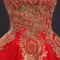 Free Shipping Vintage Lace Red Wedding Dresses Long Train Plus Size Ball Gown Robe de Mariee Cheap F