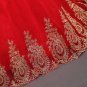 Free Shipping Vintage Lace Red Wedding Dresses Long Train Plus Size Ball Gown Robe de Mariee Cheap F
