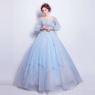 Angel Wedding Dress Marriage Evening Bride Party Prom Bridal Gown Vestido De Noiva 2017Blue, Long sl