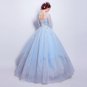 Angel Wedding Dress Marriage Evening Bride Party Prom Bridal Gown Vestido De Noiva 2017Blue, Long sl