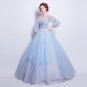 Angel Wedding Dress Marriage Evening Bride Party Prom Bridal Gown Vestido De Noiva 2017Blue, Long sl