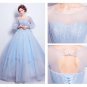 Angel Wedding Dress Marriage Evening Bride Party Prom Bridal Gown Vestido De Noiva 2017Blue, Long sl
