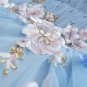 Angel Wedding Dress Marriage Evening Bride Party Prom Bridal Gown Vestido De Noiva 2017Blue, Long sl