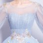 Angel Wedding Dress Marriage Evening Bride Party Prom Bridal Gown Vestido De Noiva 2017Blue, Long sl