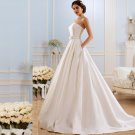 A Line Wedding Dresses  Vintage Pockets Bow China Vestidos De Novia Backless Plus Size Button Bride 