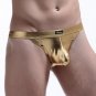 Mens Faux Leather Metallic Underwear Briefs Thong Underpants G-String