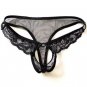 Man Men\'s sexy sheer transparent lace thongs g-string panties briefs t back panties open crotch joc