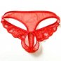 Man Men\'s sexy sheer transparent lace thongs g-string panties briefs t back panties open crotch joc