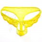 Man Men\'s sexy sheer transparent lace thongs g-string panties briefs t back panties open crotch joc