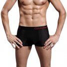 Mens Underwear Sexy Mesh Breathable Underpants BK L