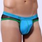 Hot Patchwork Men G String Thong Underwear Comfort Cotton Jockstrap Sides Transparent Mesh Back Open