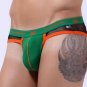 Hot Patchwork Men G String Thong Underwear Comfort Cotton Jockstrap Sides Transparent Mesh Back Open